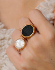 Bague Mini Disc Nacre