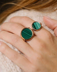 BAGUE MINI DISC MALACHITE