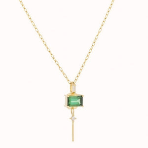 COLLIER BAGUET TOURMALINE & DIAMONDS