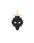 PENDENTIF WOLF DIAMANTS NOIRS