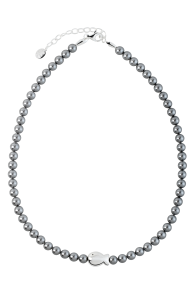 Collier Poisson et Perles Gris Foncé