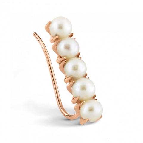 Boucles d'Oreilles Single Perles Blanches