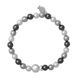 Bracelet Poisson et Perles Multi Gris